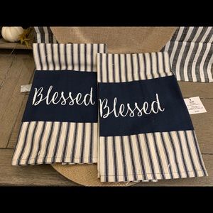 Navy ticking striped set 2 blessed Kitchen Towels